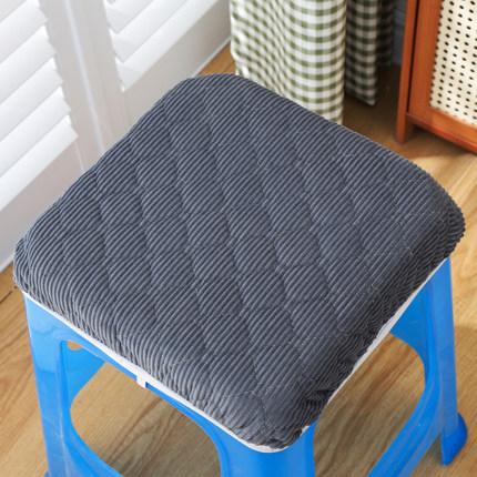加棉正方形凳子座套塑料方凳套罩家用饭店板凳坐垫罩蓝色简约现代