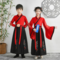 儿童汉服男童唐装女童中国风中式古风夏季薄款短袖2023新款夏款