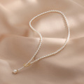 天然淡水珍珠项链4-5米珠简约项圈女18k包金珠扣纯手作锁骨链新款