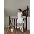 SSRUAN 法式白色短裙套装女2023新款夏季温柔气质百搭休闲两件套