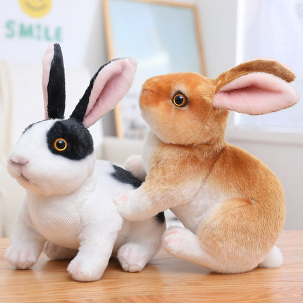 仿真兔子玩偶公仔小白兔毛绒玩具可爱儿童布娃娃蹲动物园生日礼物