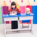 厂幼儿园桌椅儿童塑料学习桌学生学校课桌椅幼儿园双人塑钢桌椅品