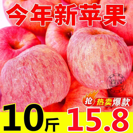 洛川陕西水果整箱斤新鲜10正宗5苹果冰糖甜大红富士当季心脆