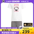 【自营】阿迪达斯HELLO KITTY猫女童装短袖T恤套装IT7918 IT7915