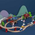 件轨道开发智力小玩具木制儿童玩具桶装木制电动火车轨道新款