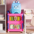 儿童书包置物架可移动折叠带滑轮零食玩具书本桌下收纳储物柜箱盒