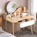 梳妆台出租房用50/60cm带镜子小型卧室现代简约小户型化妆桌简易