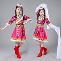藏族舞蹈服装演出服女童舞蹈服服饰新款民族少数儿童水袖藏族