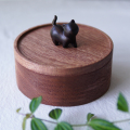 木头恰恰|小猫河马双层储物盒茶叶罐实木首饰桌面收纳盒手作礼物