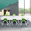 折叠培训桌椅组合梯形会议桌移动办公桌拼接会议桌移动折叠六角桌