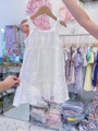 女童套装裙夏季白色背心吊带儿童蕾丝花边裙女孩子两件套裙子洋气