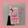 粉色星之卡比电话机适用苹果14Pro/13Pro Max/12Pro苹果X/XS/XR/XSMAX手机壳iPhone11/14plus创意可爱保护套
