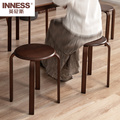 定制实木圆凳家用餐桌凳简约木凳子时尚创意木板凳矮凳小凳子