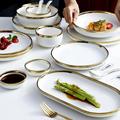 网红餐具北欧风盘子碗碟套装组合用菜盘陶瓷创意碟子牛排盘