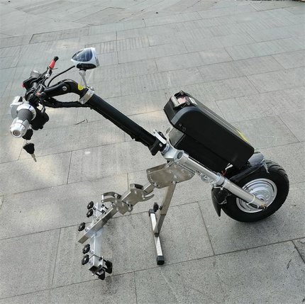 残疾车电动拖头改装前轮500W大功率驱动轮椅牵引车头快速拆折叠