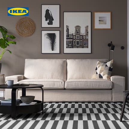 IKEA宜家KIVIK奇维三人布艺沙发可拆洗现代简约客厅北欧风家居