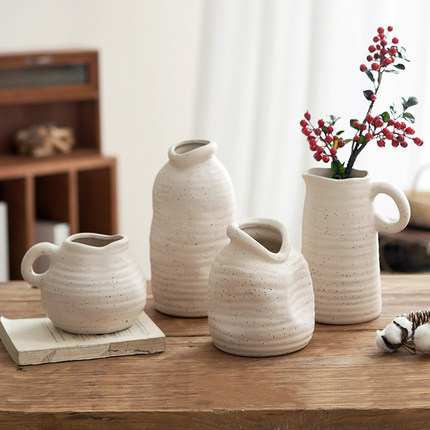 中式侘寂风陶罐复古花瓶陶瓷客厅玄关茶桌装饰插花摆件高级感小众