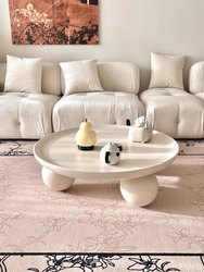 圆形奶油风茶几客厅家用创意2023新款北欧简约现代小户型沙发圆桌