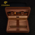 雪茄盒便携式旅行套装四支装皮质雪松木雪茄保湿盒