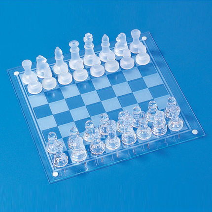 供应25*25cm 磨砂玻璃国际象棋(glass chess set)玻璃水晶象棋