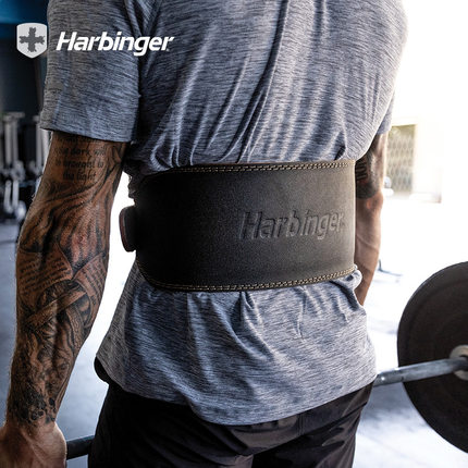 HARBINGER牛皮健身腰带深蹲硬拉举重运动护腰男女专用带助力训练