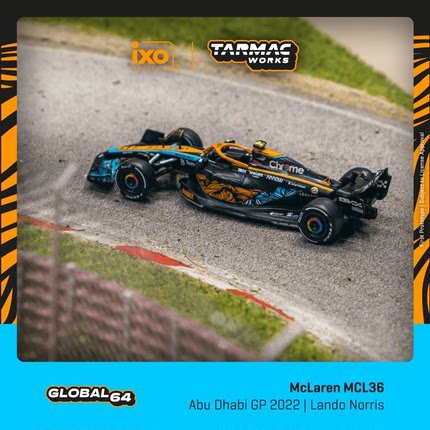 Tarmac Works 1:64 McLaren MCL36 2022 阿布扎比站 Lando Norris