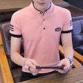 纯色短袖韩版上衣中青年潮流夏季立领大码男士T恤新款POLO衫