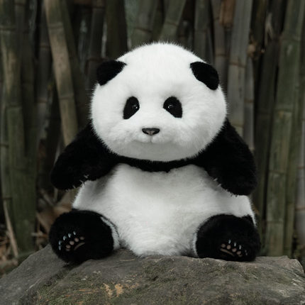 西柚熊猫 毛绒熊猫玩偶 工厂仿真花花熊猫公仔大熊猫毛绒玩具礼物