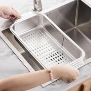 单水池沥水篮水槽沥碗碟架厨房置物架放碗筷洗菜盆单槽304不锈钢