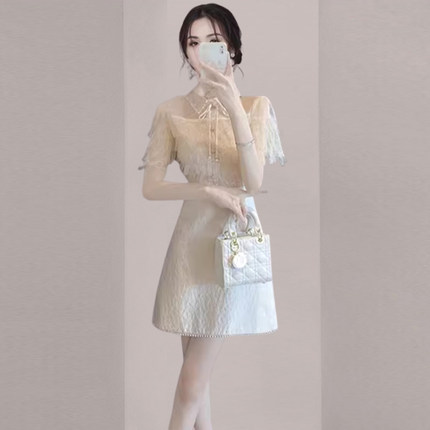 法式小香风连衣裙夏季2024年新款女装高端气质名媛高级感收腰裙子