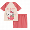 凯蒂猫睡衣女童夏季纯棉hallo kitty短袖薄款儿童套装kitty家居服