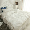 公主风床单四件套纯棉全棉白色被套蕾丝床裙款少女心夏季床上用品