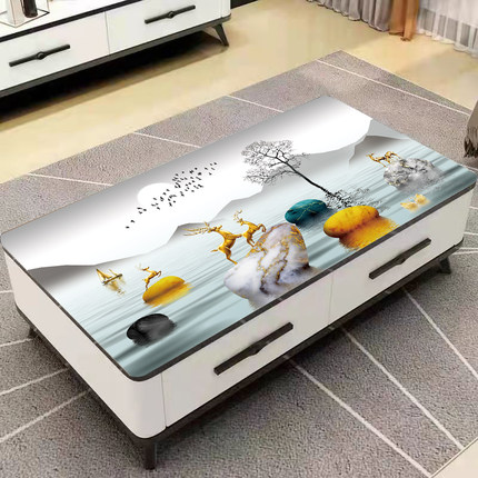 桌布防水防油茶几垫耐高温pvc软玻璃现代简约电视柜长方形厚桌垫