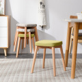 实木餐椅轻奢科技布椅子高家用现代简约客厅餐桌凳子书桌用可叠放