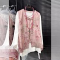 新中式国风粉色马甲衬衫套装今年流行早春新款气质复古洋气两件套