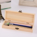 现货笔盒学生文具盒实木铅笔盒木质文具盒手工益智diy彩绘文具盒