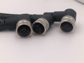 新品新款M12连接器防水接头带线缆双弯直头4芯5芯8芯12芯可屏蔽传