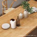 日式客厅全实木餐桌 家庭简约吃饭桌子 饭店长方形长条凳大板桌