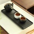 日式壶承家用小型茶台现代功夫茶具干泡台茶盘长方形托盘黑色陶瓷