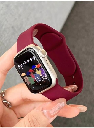 适用苹果apple iwatch s9 8 7 6 5 4 3 2 1手表带液态硅胶柔软反