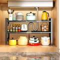 厨房下水槽置物架不锈钢可伸缩柜内隔断隔板橱柜分层架锅具收纳架