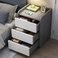 床头柜带锁现代简约卧室小型床边置物柜家用简易床边储物柜置物架