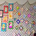 渔网挂照片网格吊顶装饰网挂作品DIY麻绳装饰网幼儿园照片墙网子