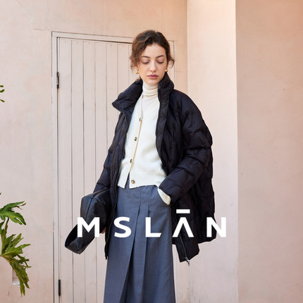【压胶工艺，减少跑绒】MSLAN简约宽松长袖女外套羽绒服MEDM3110