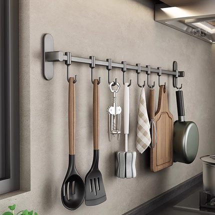 厨房置物架多功能不锈钢勺子铲子挂钩壁挂用品不锈钢挂架收纳架子