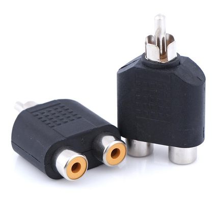 1Pc RCA Y Splitter AV Audio Video Plug Converter 1 Male To 2