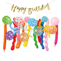 儿童一周岁生日装饰卷卷长条乳胶气球室内户外派对场景布置用品