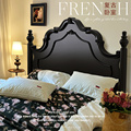 法式复古黑色实木床现代简约1.8米美式床轻奢双人大床安娜床婚床