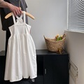 2023夏季新款女童小吊带连衣裙韩版法式童装儿童无袖白色公主裙子