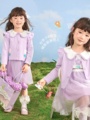 新品女童洋气套装裙小女孩春夏两件套时尚儿童紫色衣服潮三岁宝宝